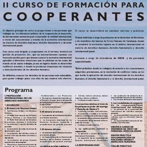 2º Curso de Formación en Derechos Humanos para Cooperantes