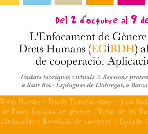 El Enfoque de Género y Basado en Derechos Humanos en los proyectos de cooperación. Aplicación práctica [Barcelona II]