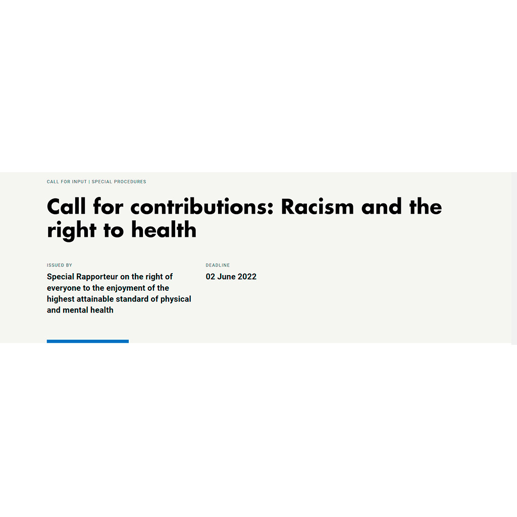 Sol·licitud de contribucions per a l’elaboració d’un informe sobre racisme i dret a la salut de la Relatora Especial de l’ONU sobre el dret al gaudi de la salut física i mental