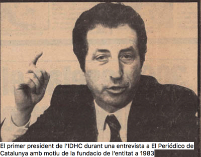 Condolencias por la muerte de Josep Verde i Aldea, primer presidente del IDHC