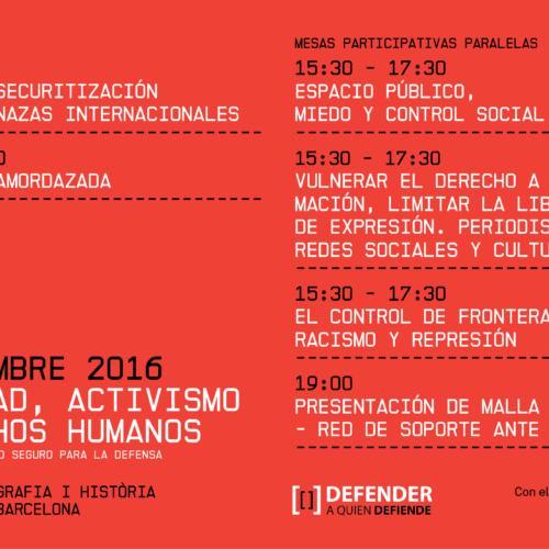 Conferencia: Seguridad, Activismo y Derechos Humanos. Creación de un espacio seguro para la defensa
