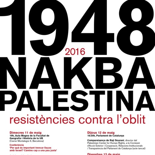 “Nakba Palestina, 1948 – 2016. Resistències contra l’oblit”